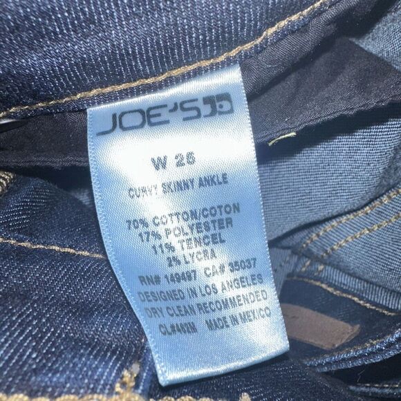 Joe’s Jeans Med/Dark Wash Shaping Curvy Skinny Ankle Jeans Woman’s  25 - Picture 4 of 6